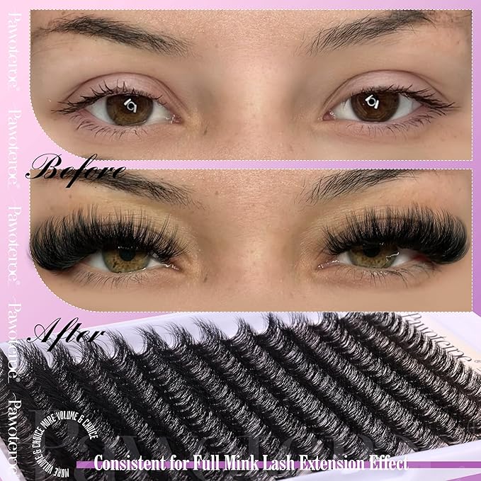Pawotence Lash Extension Kit DIY Individual Lash Clusters Kit Full 50D with Lash Bond and Seal and Lash Applicator, 9-16mm Clusters Eyelash Extension Kit at Home (Full 50D, 9-16mm, Kit)