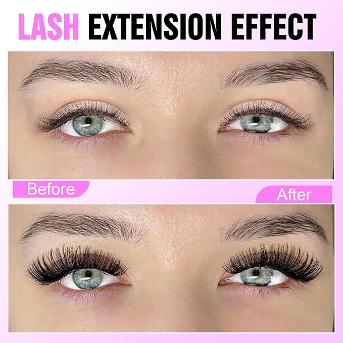 Pawotence Lash Clusters Natural 30D Cluster Eyelash Extensions 8-15mm Individual Lashes Cluster Wispy 280pcs Eyelash Clusters Lash Extension for Self Application (30D, 0.07D, 8-15mm)