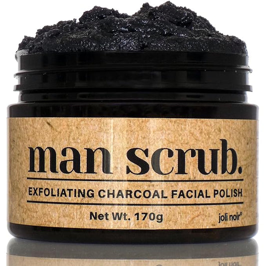 Joli Noir - Face Scrub For Men - Fight Acne, Detox & Exfoliate Rough, Dull Skin - Exfoliating Face Polish Sugar Scrub With Activated Charcoal