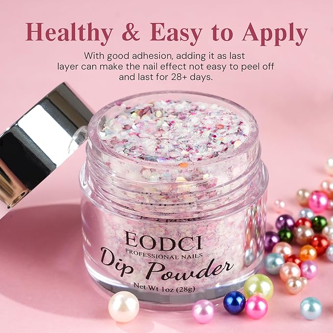 Dipping Powder Colors, Mermaid Tale Glitter Color Dip Powder - Nail Art Starter Manicure DIY No Needed Nail Lamp Curing Odor-Free Nail Color for Professionals & at-Home - 1 oz