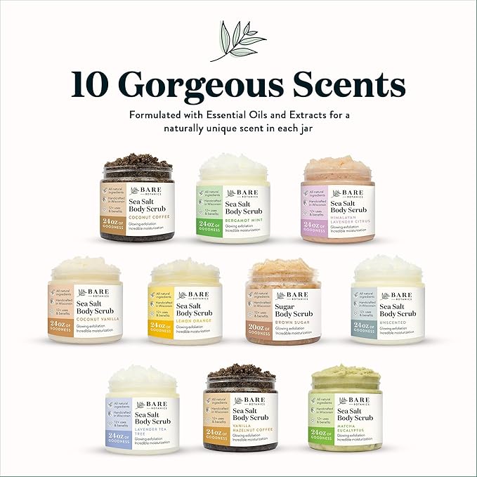 Bare Botanics Aloe Vera Mist + Coconut Vanilla Body Salt Scrub