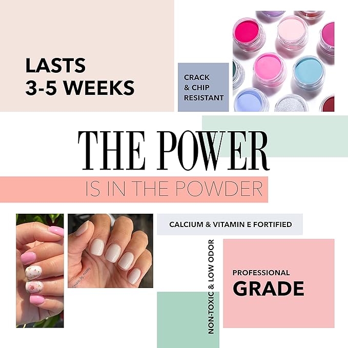 Revel Nail Dip Powder - White Dip Powder for Nails, Chip Resistant Dip Nail Powder with Vitamin E and Calcium, DIY Manicure, Emily