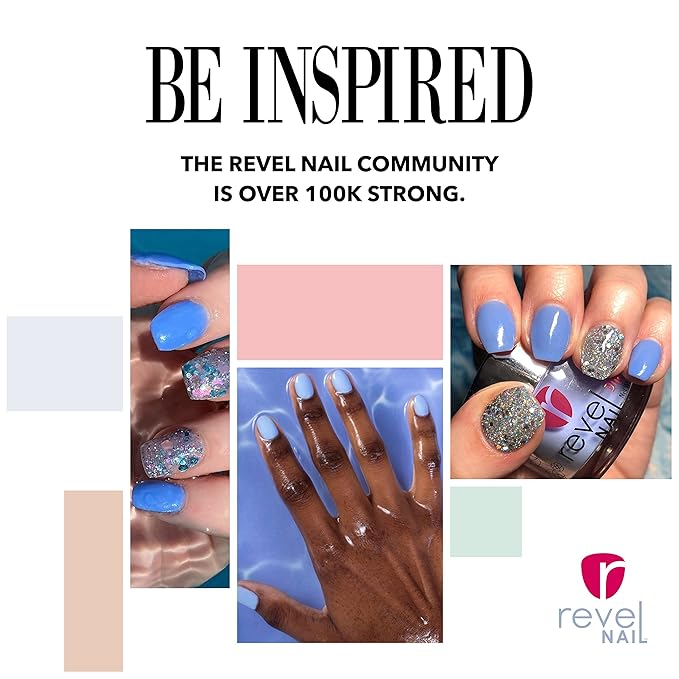 Revel Nail Dip Powder - Blue Powder Dip Nail Polish, Chip Resistant Dip Nail Powder with Vitamin E and Calcium, DIY Manicure, Agave