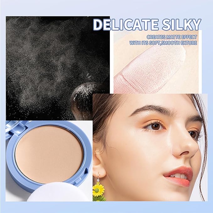 Mallofusa Matte Face Makeup Loose Powder Fine Silk Texture Honey Powder Fixed Makeup Powder Soft Light Water Proofing (#3) Dark complexion