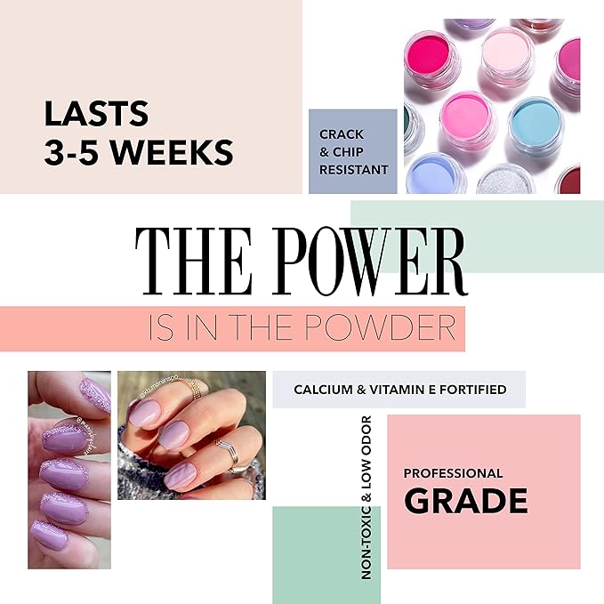 Revel Nail Dip Powder - Nude Pink Powder Dip Nail Polish, Chip Resistant Dip Nail Powder with Vitamin E and Calcium, DIY Manicure, Queen