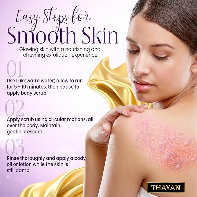Himalayan Salt Scrub – Exfoliating Face, Foot & Body Scrub with Jojoba, Grapeseed & Essential Oils – Deep Cleansing, Collagen-Boosting, Cellulite Treatment & Skin Toning - Lavender