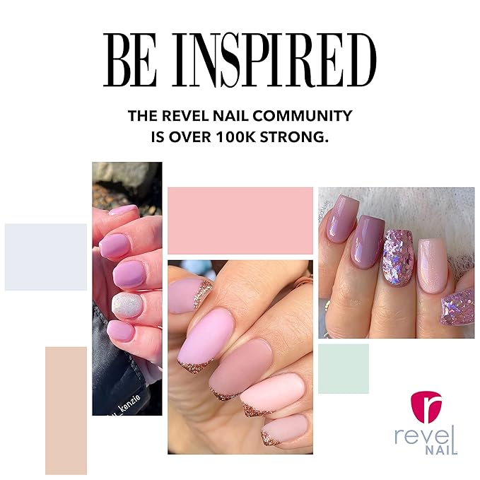 Revel Nail Dip Powder - Nude Pink Powder Dip Nail Polish, Chip Resistant Dip Nail Powder with Vitamin E and Calcium, DIY Manicure, Queen