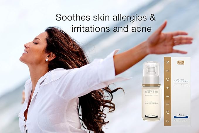 Anti-Aging Face & Neck Gel - Marine Collagen Moisturizer, Reduces Wrinkles, Fine Lines, Acne Scarring, Repairs Damaged Facial Skin - 50 ml