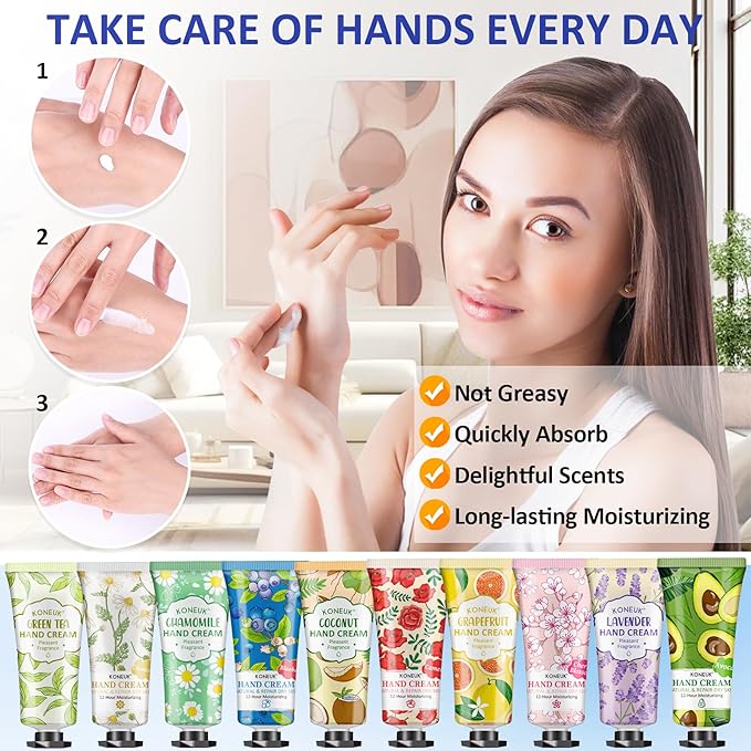 32 Pack Hand Cream Gift for Women, Bulk Hand Lotion Travel Size for Dry Cracked Hands, Mini Moisturizing Hand Cream for Mom Gifts, Fathers Day Gifts, Thank You Gifts and Bridal Shower Favors