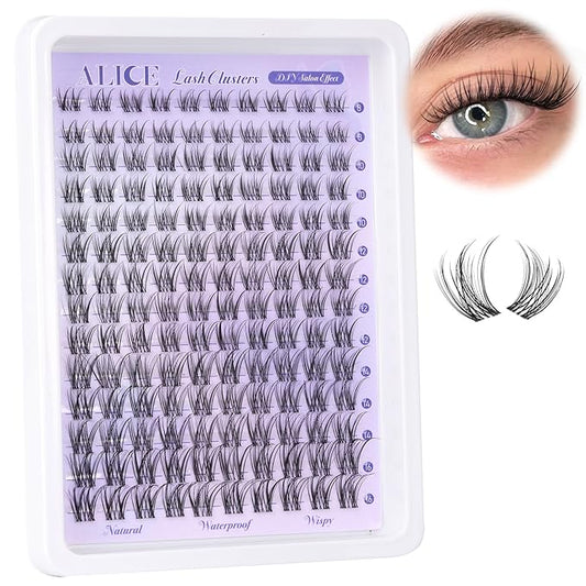 Lash Clusters Natural Lash Extensions Invisible Band Waterproof 8-16mm Cluster Eyelash Extensions Wispy Eyelash Clusters Individual Lashes Cluster Lashes by ALICE