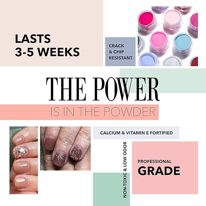 Revel Nail Dip Powder - Brown Nude Powder Dip Nail Polish, Chip Resistant Dip Nail Powder with Vitamin E and Calcium, DIY Manicure, Wink