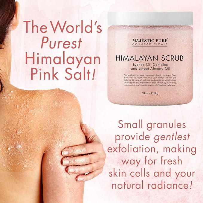 Majestic Pure Himalayan Body Scrub and Tea Tree Scrub Bundle – Body and Foot Scrub Combo set
