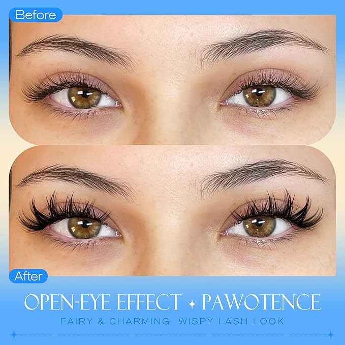 Pawotence Manga Lash Clusters Wispy Cluster Eyelash Extensions 10-16mm Individual Lashes Clusters Spiky Lash Extension DIY False Eyelashes Clusters