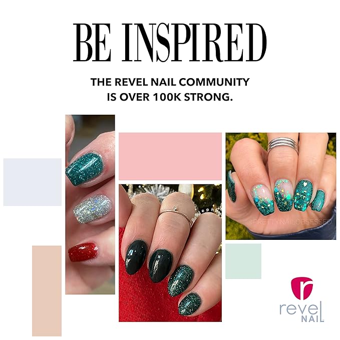 Revel Nail Dip Powder - Green Powder Dip Nail Polish, Chip Resistant Dip Nail Powder with Vitamin E and Calcium, DIY Manicure, Hyper