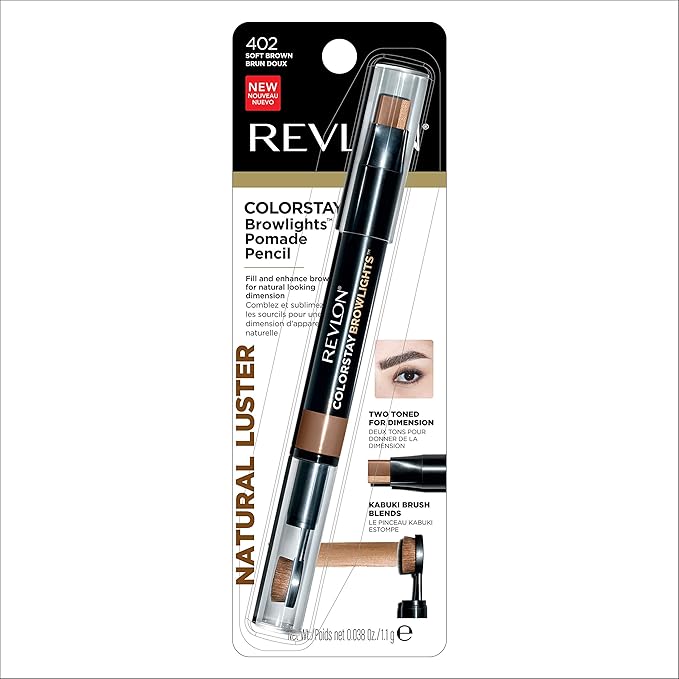 Revlon Colorstay Browlights Pencil, Eyebrow Pencil & Brow Highlighter, 0.55 Lb, Soft Brown