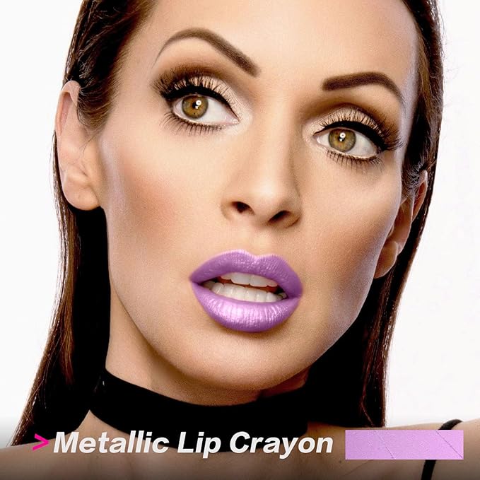 FOCALLURE Ultra Chic Metallic Lipstick,Rich Vitamin E Lip Crayon,Lightweight Shinning Color without Drying or Fading,Long Lasting Lips Makeup,#20 Lavender