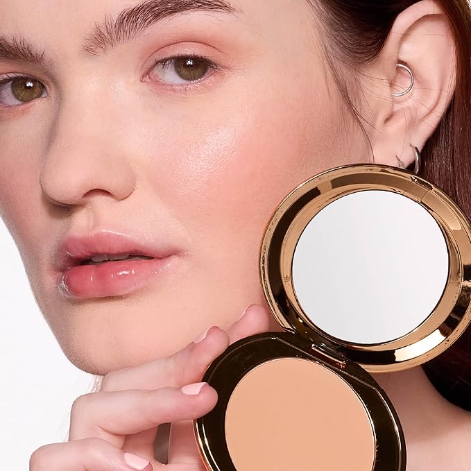MCoBeauty Miracle Flawless Pressed Powder, Medium Warm Shade, Oil-Control, Soft-Focus Finish with Hydrating Rose Flower Extract & Sweet Almond Oil, Vegan, Cruelty Free Cosmetics