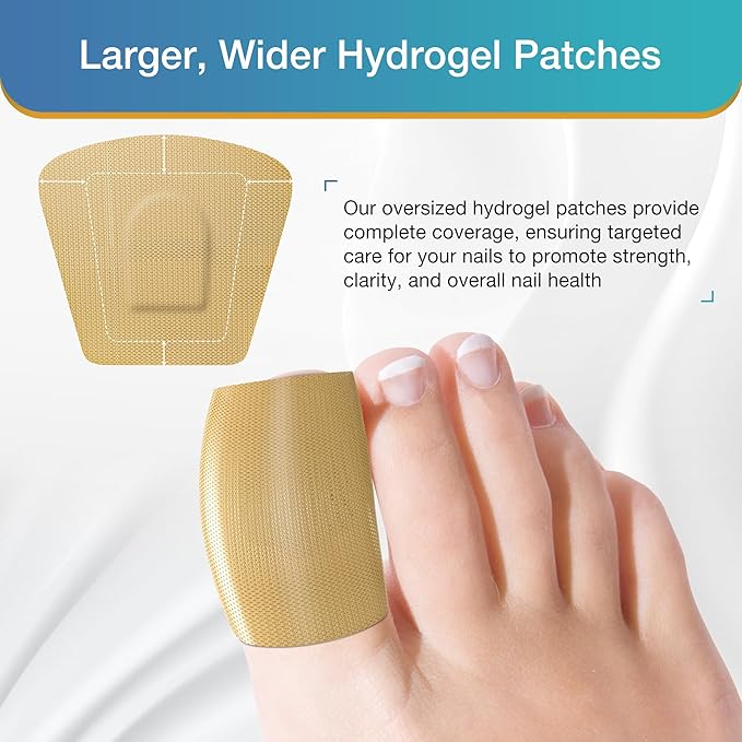 Toenail Fungus Treatment Extra Strength - 20 Hydrogel Patches for Overnight Nail Repair, 8-Hour Nighttime Fungal Nail Patches, Restores Healthy Appearance, Waterproof & Painless Relief