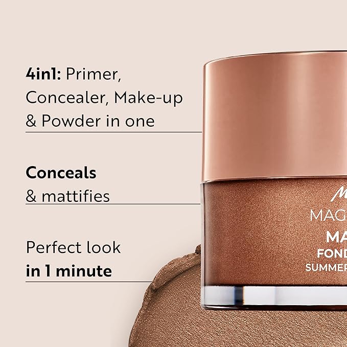 M. Asam Magic Finish Summer Teint Make-Up Mousse (1.01 Fl Oz) – 4in1 Primer, Foundation, Concealer & Powder With Buildable Coverage, Hides Redness And Dark Spots, Vegan, For Medium To Deep Skin Tones