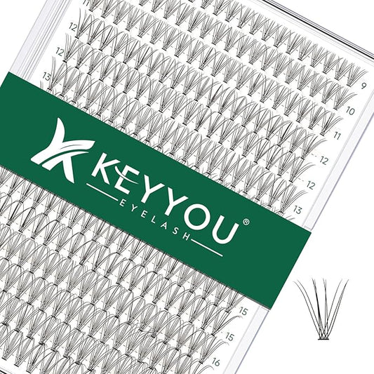 Lash Clusters 300Pcs Individual Lashes 10D 0.1D Curl 9-18MMIX Lash Extensions Clusters Lashes Soft&Natural False Eyelashes Individual DIY Eyelash Extension at Home(10D-0.1D,9-18MIX)