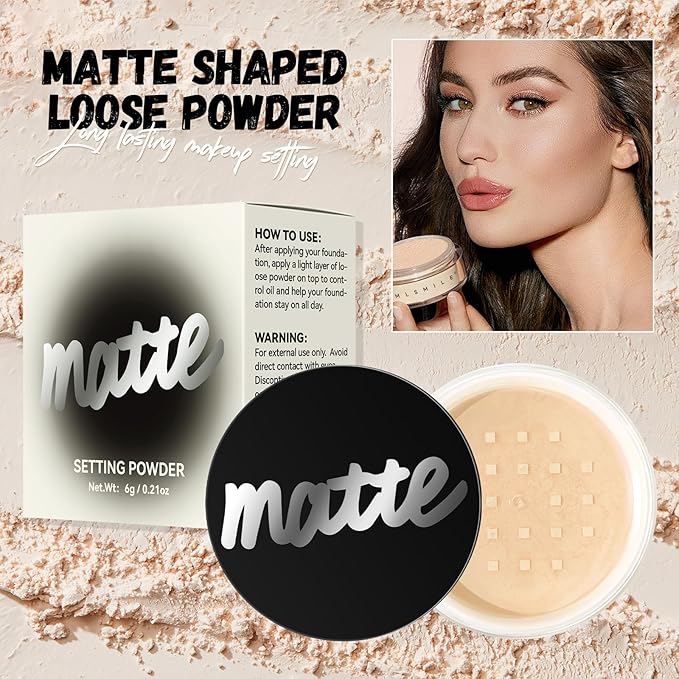 Face Loose Setting Powder, Translucent Long-lasting Waterproof Concealer Powder Light Breathable Oil-controlling, Smooth Matte Finish for Daily Face Makeup (02# Pink, 0.21 oz)