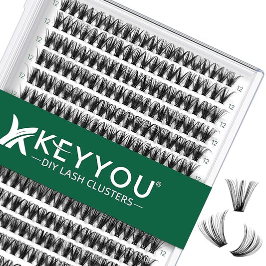 Individual Lashes 300pcs 40D 0.07C Curl 12mm DIY Eyelash Extension Soft&Natural Black Nylon Lashes