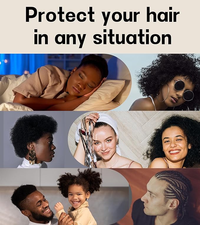 100% Mulberry Silk Bonnet for Sleeping for Curly Hair and Braids, Wrap with Adjustable Strap for Women and Men,Real Silk, Not Satin（1Pc,Lavender)