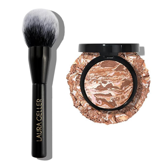 LAURA GELLER NEW YORK Bronze-n-Brighten Multipurpose Bronzer, Medium + Classic Bronzer Brush