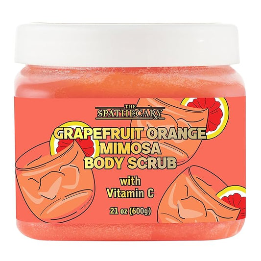 The Spathecary's Grapefruit Orange Mimosa Body Scrub Exfoliating and Nourishing Spa Treatment, Cruelty Free, 21 oz.