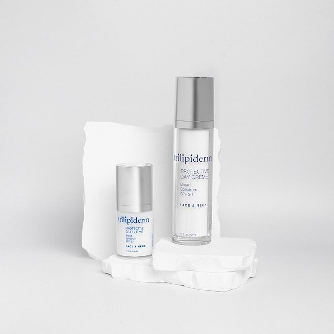 Trilipiderm Day Crème Mini .5oz, Broad Spectrum SPF 30 Protection and Anti-Aging Hyaluronic Acid On the Go All day, Travel Size
