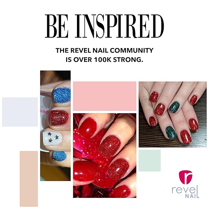 Revel Nail Dip Powder - Red Glitter Powder Dip Nail Polish, Chip Resistant Dip Nail Powder with Vitamin E and Calcium, DIY Manicure, Infatuated