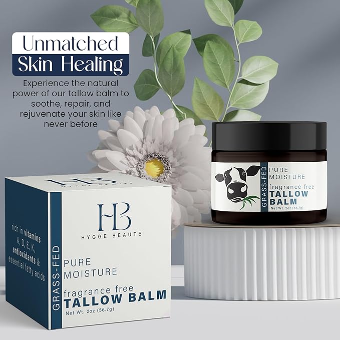 Grass Fed Beef Tallow for Skin – Tallow Face Moisturizer – Beef Tallow for Face Balm – Tallow Skin Care – Grass Fed Beef Tallow Moisturizer – Organic Beef Tallow for Skin and Face (FF)