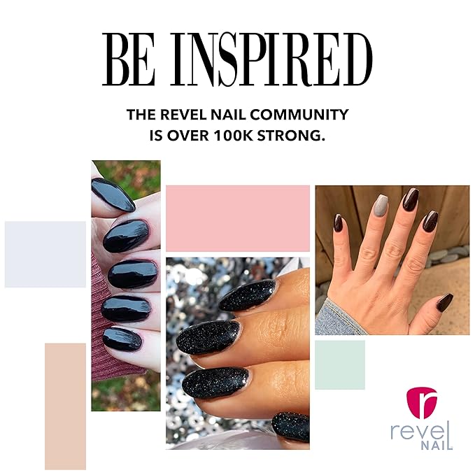 Revel Nail Dip Powder - Purple Black Dip Powder for Nails, Chip Resistant Dip Nail Powder with Vitamin E and Calcium, DIY Manicure, All Nighter