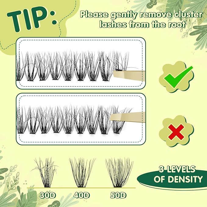 3D Effect Individual Eyelash Clusters 300pcs 30D D Curl 9-18MIX Wispy Fluffy Cluster Lashes Natural Soft DIY Lash Extension