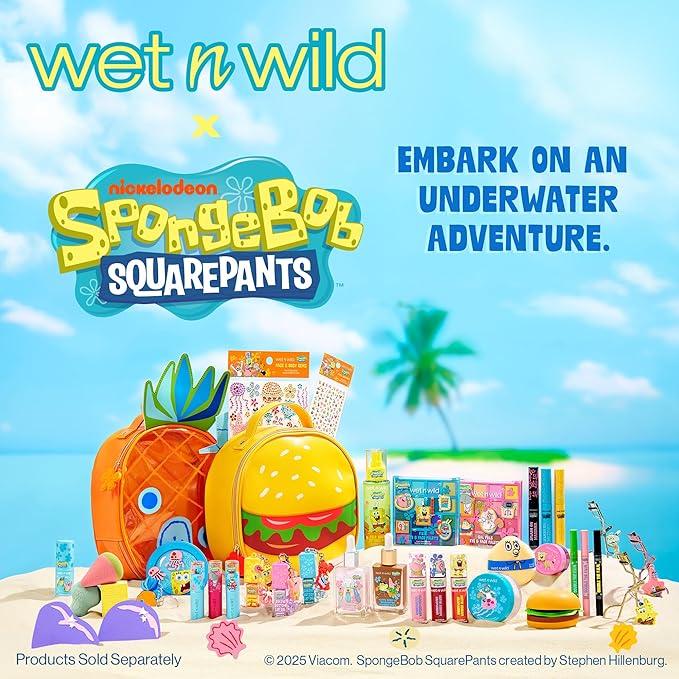 wet n wild SpongeBob Makeup Bag, Fun Full Zip Closure & Travel Friendly Handle – Krabby Patty