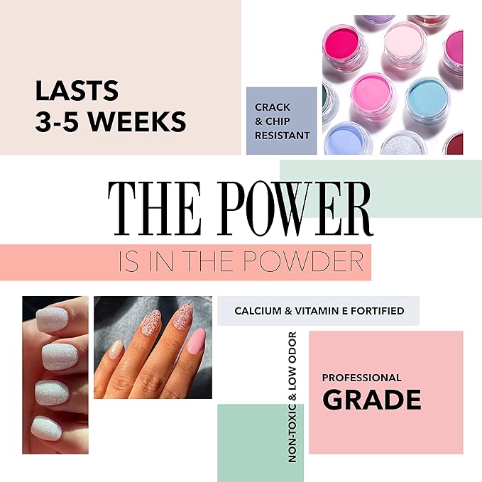 Revel Nail Dip Powder - Sheer Pink Powder Dip Nail Polish, Chip Resistant Dip Nail Powder with Vitamin E and Calcium, DIY Manicure
