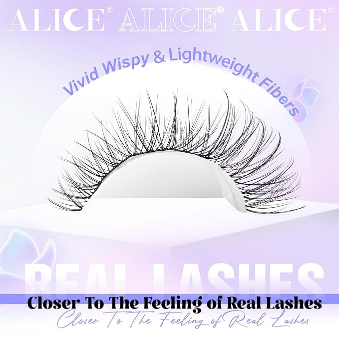 Natural Lash Clusters Wispy Cluster Eyelash Extensions 168pcs Individual Lashes 8-16mm C-Curly DIY Lash Extension Natural Look Soft Thin Band Cluster Lashes by ALICE