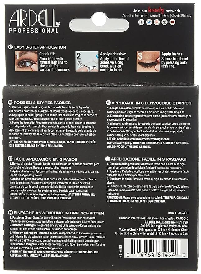 Ardell Demi Wispies False Eyelashes, Black - Full Volume Demi Wispies, Reusable Strip Lashes for Eye Make-up Enhancement, 2 Pack