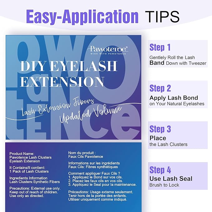 Pawotence Lash Clusters 280pcs Cluster Eyelash Extensions 40D 50D Eyelash Clusters Lash Extension 8-16mm Individual Lashes for Self Application at Home (40D&50D, 0.07D, 8-16mm)