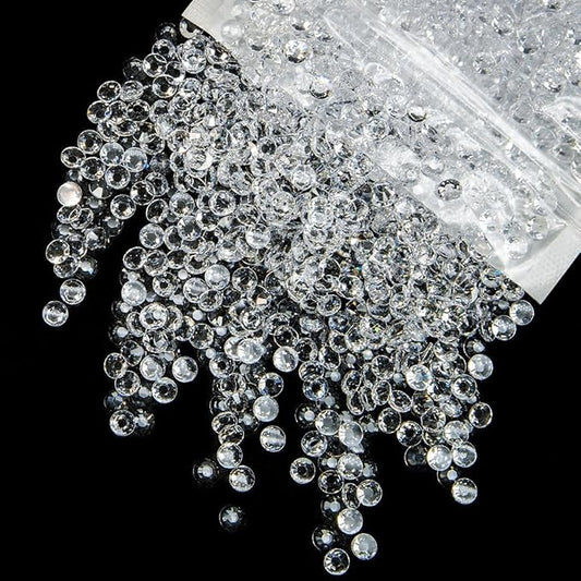 10000PCS 2mm Transparent Resin Rhinestones Bulk Flatback SS6 Jelly Stones Clear Bling Diamonds Gems Charms for Nails Face Eyes Makeup Body Mugs Tumblers Bottles DIY Crafts Decor Shoes Clothes