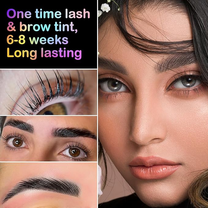 Libeauty Lash Color Kit Black Eyelash Color Volumizing Eyebrow Hair Coloring Kit DIY Use At Salon Or Home Natural Eyelash Treatment