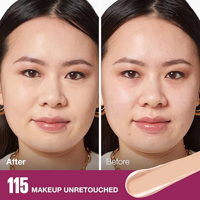 Maybelline Instant Age Rewind Eraser Dark Circles Treatment Multi-Use Concealer, 115, 1 Count & Fit Me Matte + Poreless Pressed Face Powder Makeup & Setting Powder, Classic Ivory, 1 Count
