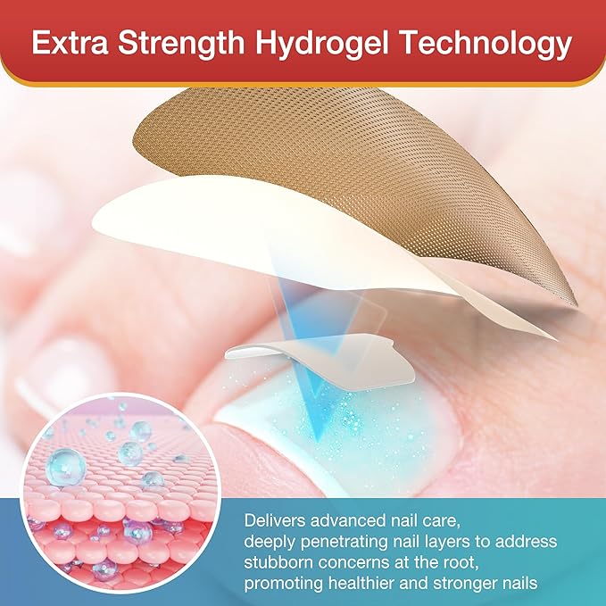 Toenail Fungus Treatment Extra Strength - 20 Hydrogel Patches for Overnight Nail Repair, 8-Hour Nighttime Fungal Nail Patches, Restores Healthy Appearance, Waterproof & Painless Relief