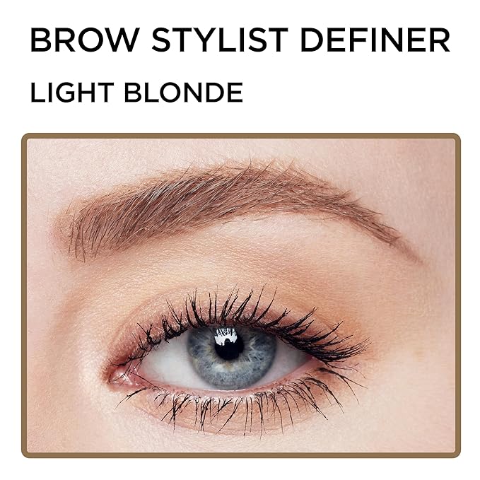 L'Oreal Paris Makeup Brow Definer Waterproof Eyebrow Pencil, Ultra-Fine Mechanical Pencil, Draws Tiny Brow Hairs and Fills in Sparse Areas and Gaps, Light Blonde, 0.003 Ounce (Pack of 1)