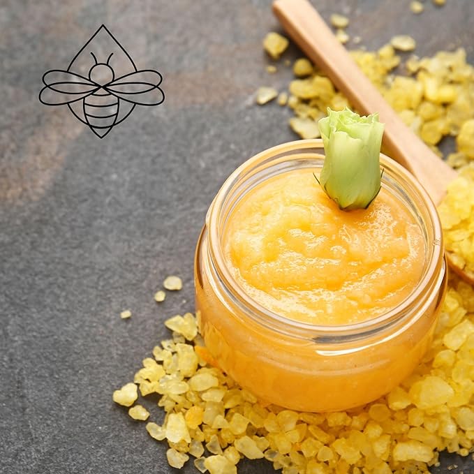 Silky Sugar Scrub by BeesOline - Premium Fine Cane Sugar | Turmeric - Extra Large 20oz, Convienent Flip-Top Lid, Organic Sunflower Oil & COCONUT OIL for Smooth Gentle Exfoliation