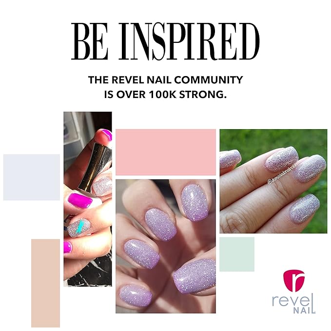 Revel Nail Dip Powder - Purple Glitter Dip Powder for Nails, Chip Resistant Dip Nail Powder with Vitamin E and Calcium, DIY Manicure, Starburst