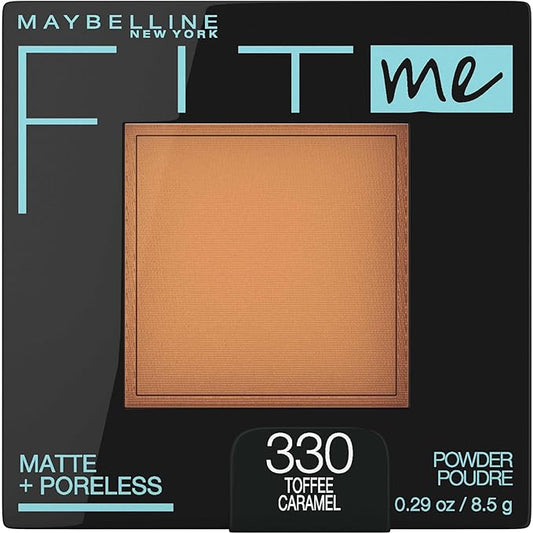 Maybelline Fit Me Matte + Poreless Pressed Face Powder Makeup & Setting Powder, Toffee, 1 Count