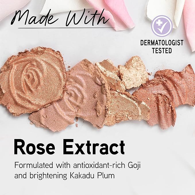 Physicians Formula Rosé All Day Highlighter Blush Face Powder Shimmer Petal Glow, Pink Freshly Picked, Dermatologist Tested, Clinicially Tested