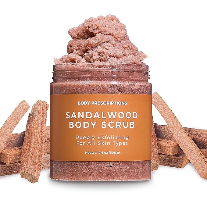 Body Prescription Deep Exfoliating Body Scrub - Cruelty-Free Formula for All Skin Types, 17.64 Ounce (Pack of 2), Sandalwood