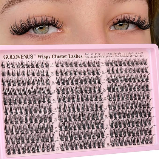 Eyelash Clusters Wispy Lash Clusters Natural 300pcs Lashes Clusters 10-16mm DIY Cluster Eyelash Extensions C Curl Individual Lashes Cluster Eyelashes Clusters for DIY Lash Extension